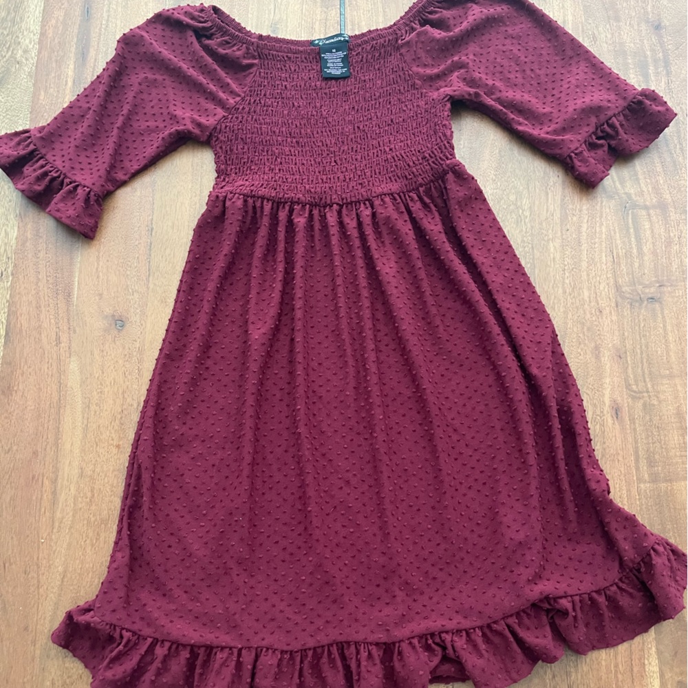 Very soft very gently used teen girl dress, burgundy/maroon/garnet
